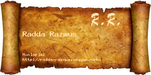 Radda Razmus névjegykártya
